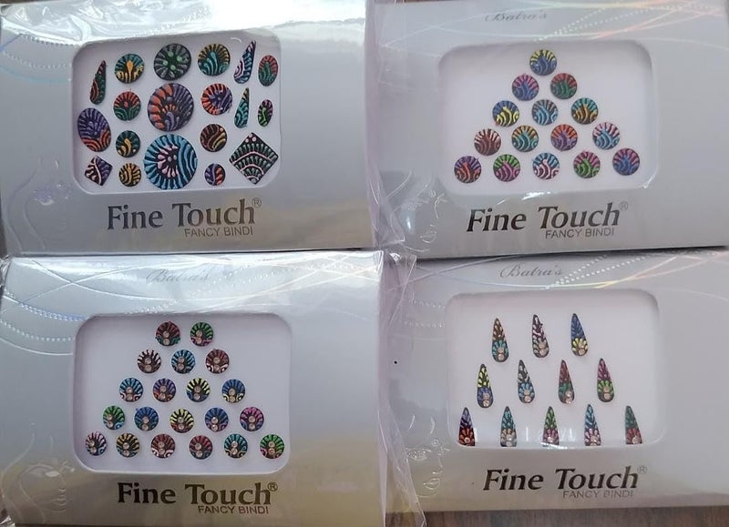 Fine Touch Hand Printed 4 Packs of Premium Quality Bindis - Image 3